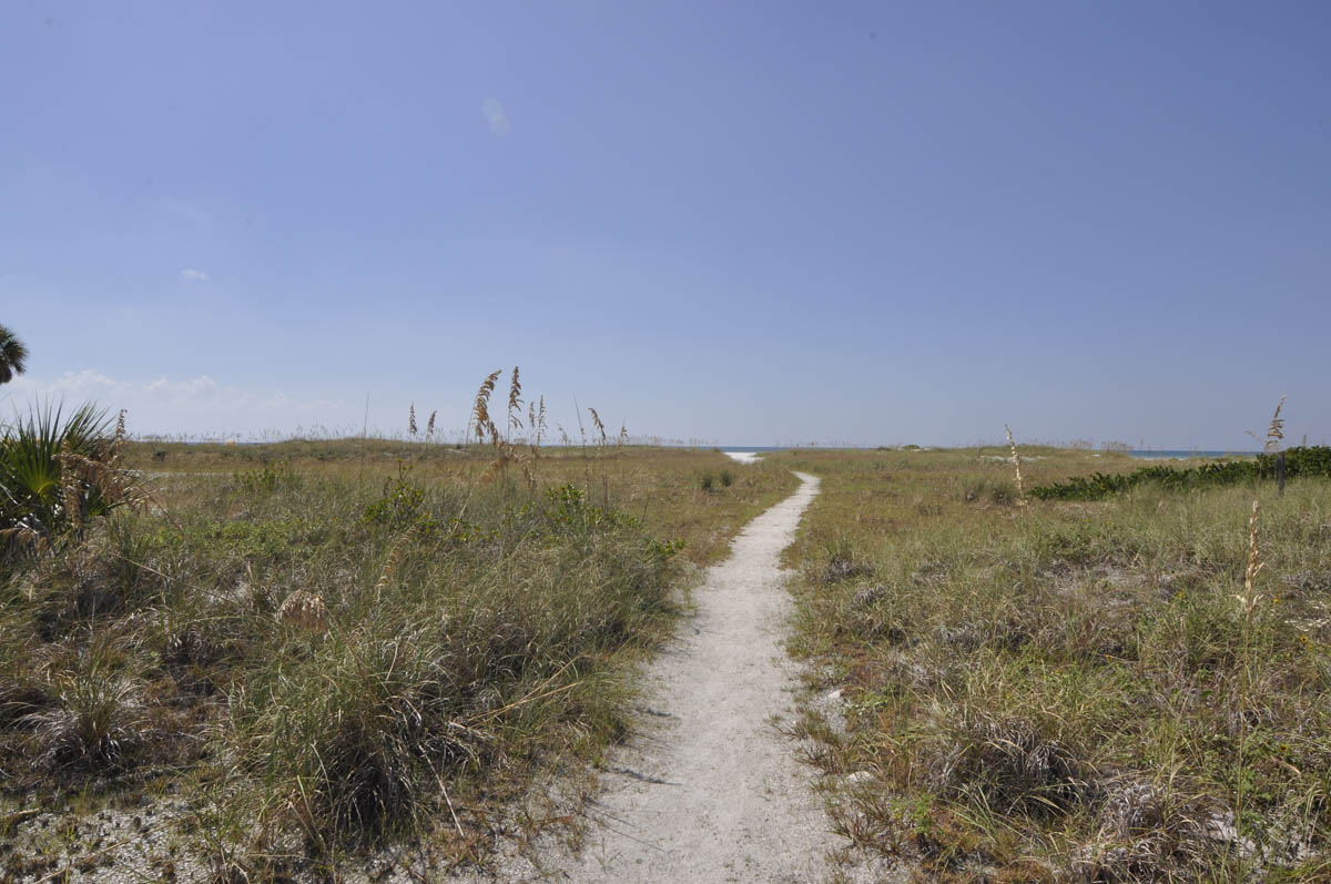 Natural path from resort to beach/water.