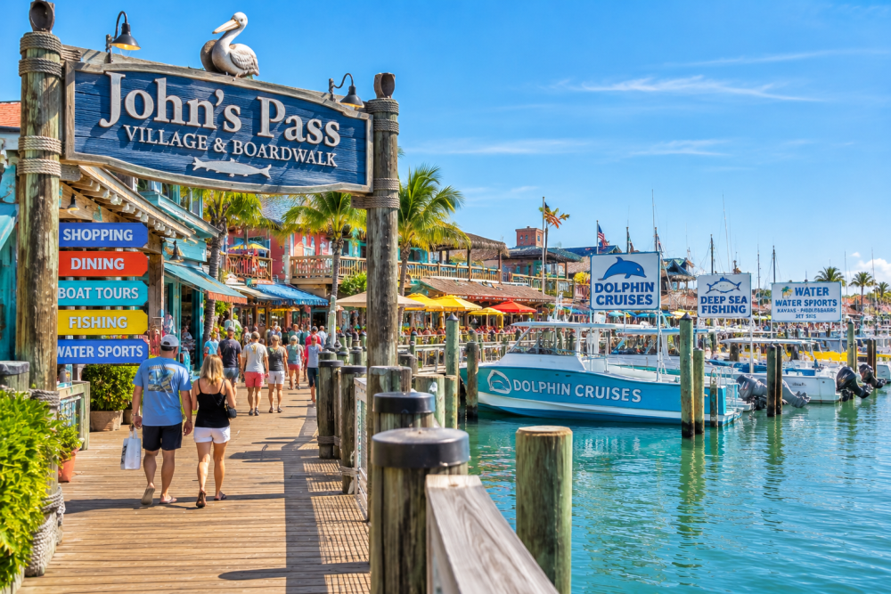 Use John’s Pass as the main boating hub